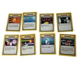 Set of Eight Pokémon Trading Cards.